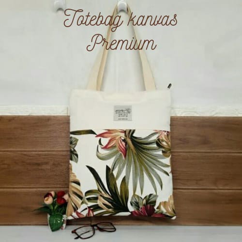 TOTE BAG WANITA RESLETING / TAS TOTEBAG KANVAS JEANS BUAT SHOPPING DAN KULIAH TB 004