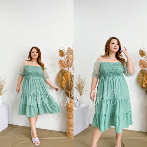 Smoke Star Dress Jumbo | Dress Big Size | Dress Korea | Big Size Dress | Baju Wanita Terbaru | Baju 