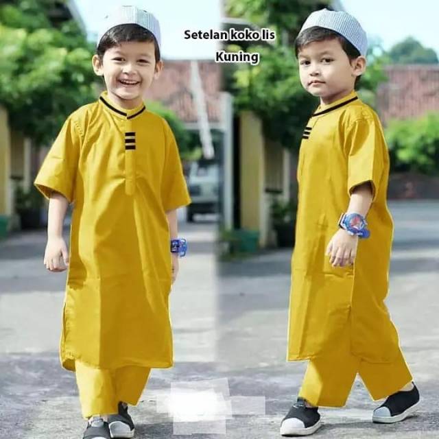 Baju Koko Anak Laki laki Muslim Setelan Cowok Turki Lakilaki Set Stelan List 1 - 13 tahun