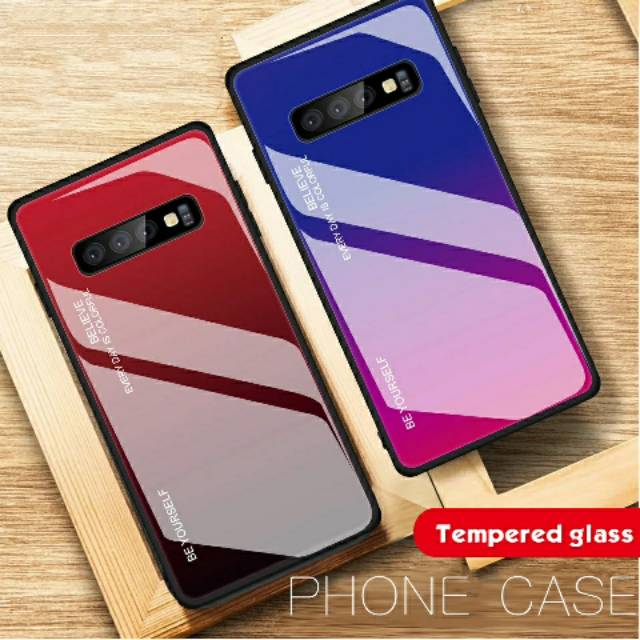 Gradient Glass Samsung S10 Plus S10+ S10Plus Softcase Hardcase Casing HP