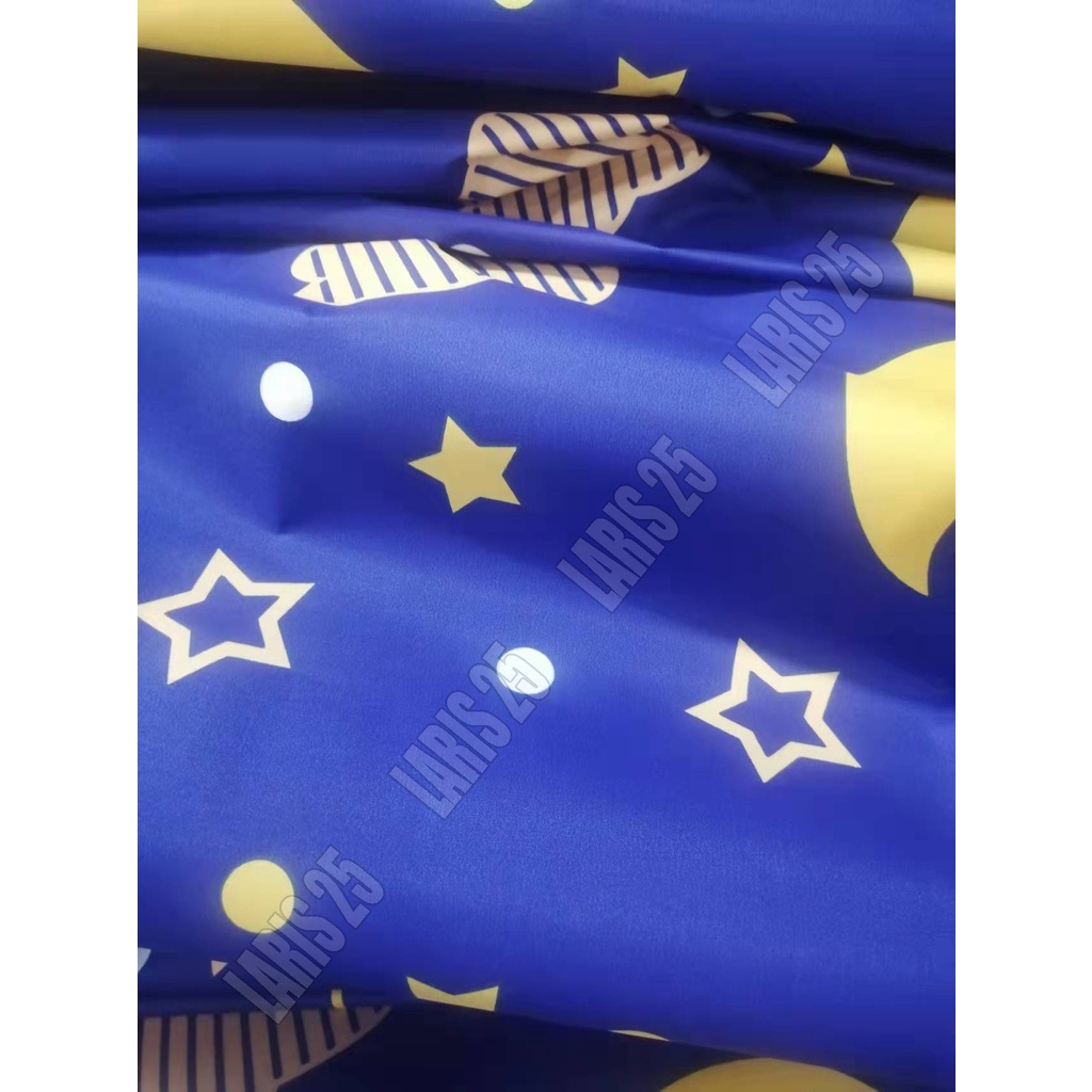 TERMURAH BAHAN KAIN MOTIF BULAN BINTANG LUNA TERLARIS KATUN MIKROTEX UTK SPREI GORDEN BEDCOVER BAJU PER 0,5M DAN 1M