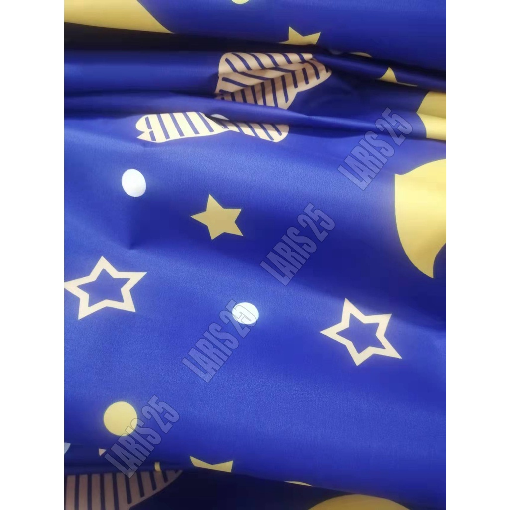 TERMURAH BAHAN KAIN MOTIF BULAN BINTANG LUNA TERLARIS KATUN MIKROTEX UTK SPREI GORDEN BEDCOVER BAJU PER 0,5M DAN 1M