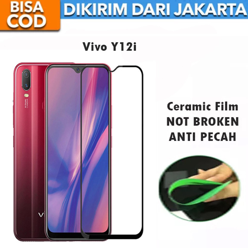 Tempered Glass Vivo Y12i Full Cover / Full Screen Ceramic Film Anti Gores