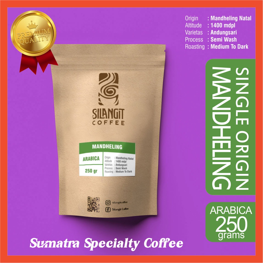 

Kopi Silangit Coffee ARABICA MANDHELING Premium Bubuk 250gr