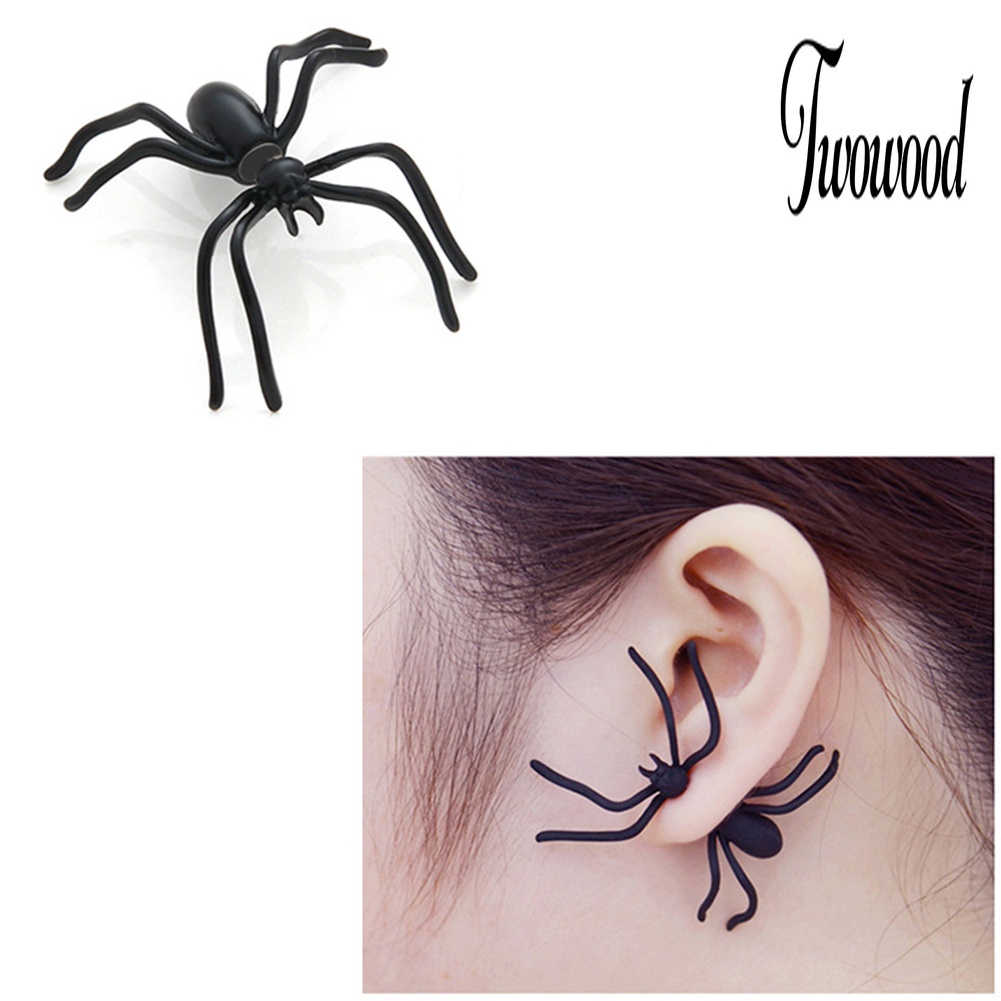 1pc Anting Stud Piercing Bentuk Laba-Laba Untuk Halloween