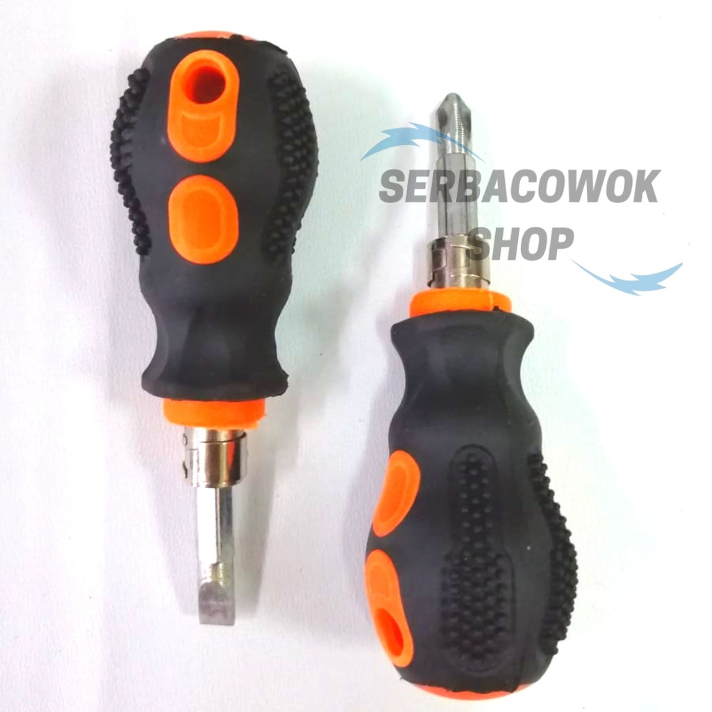 Promo Obeng Bolak Balik 2 In 1 Cebol Bogel 2 Inch Karet Bintik Termurah Berkualitas