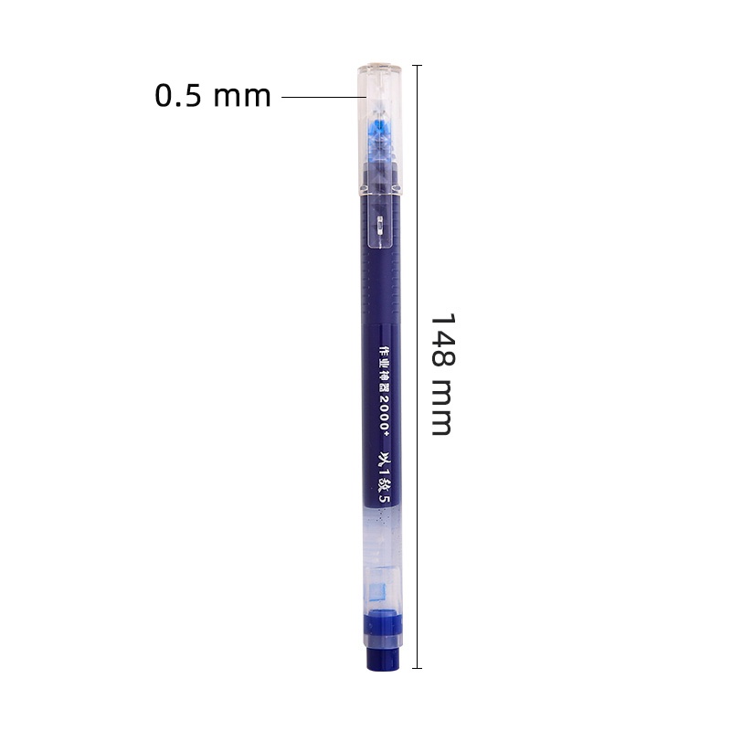 Pen Gel Cair Kapasitas Besar 0.5mm Warna Hitam Biru Merah