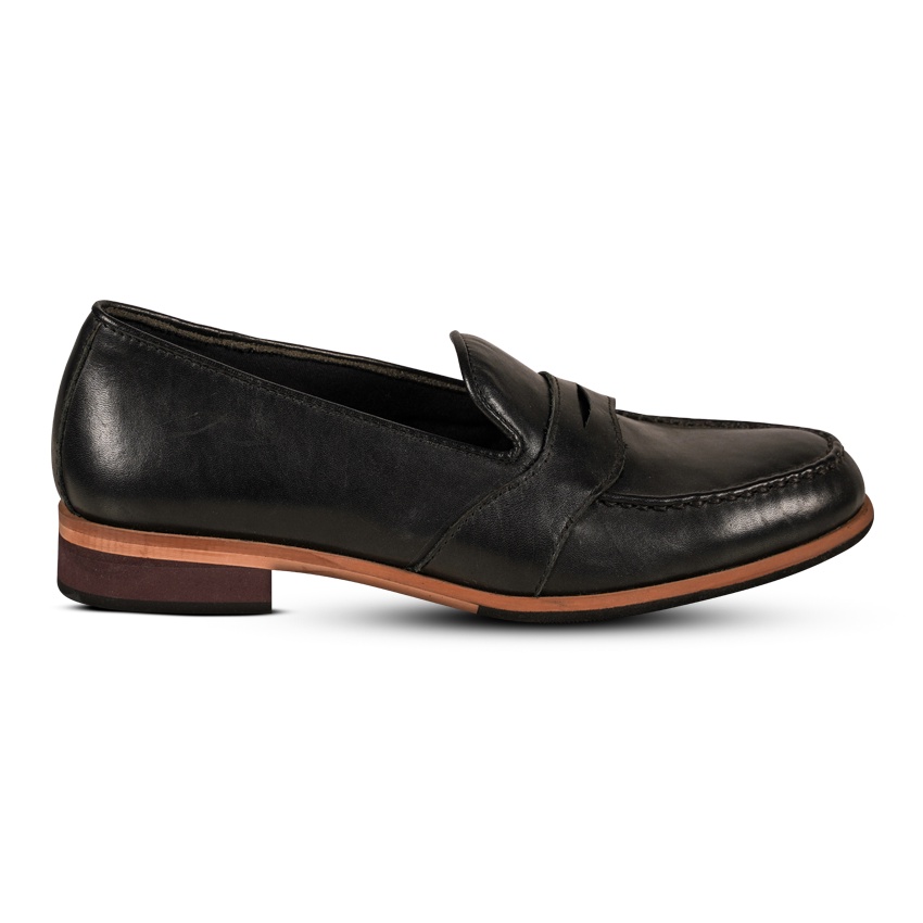 GILLY PENNY LOAFERS BLACK WOMEN SHOES - NAPPA MILANO