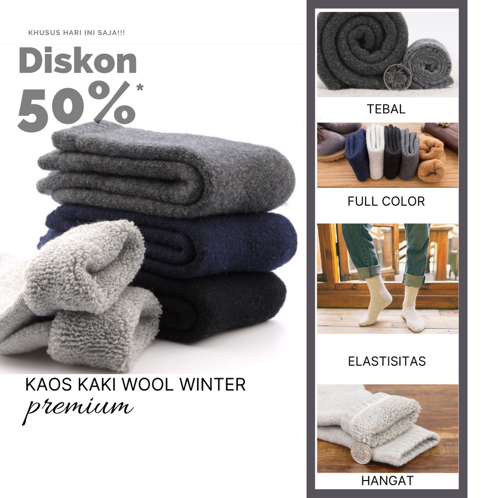 KAOS KAKI RAJUT KAOS KAKI TEBAL WOL KAOS KAKI MUSIM DINGIN KAOS KAKI WOL WINTER SUPER TEBAL