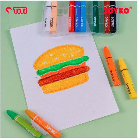 IDOLMART Oil Pastel Krayon Minyak Joyko TiTi OP-12CHC 12 Warna Colors / crayons Idolmart Surabaya