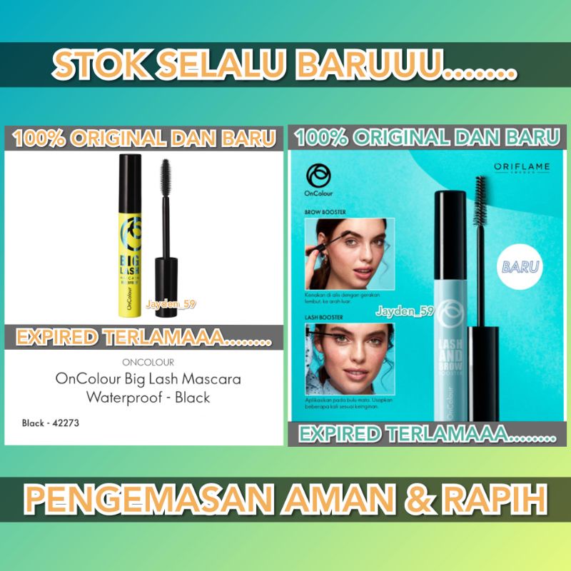 ONCOLOUR BIG LASH MASCARA WATERPROOF / ONCOLOUR LASH AND BROW BOOSTER / THE ONE EYELASH CURLER / PENJEPIT BULU MATA