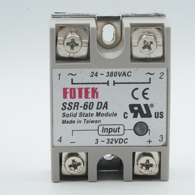 FOTEK SSR-60DA SSR60DA 60A Single Phase Solid State Relay - DC Controlled AC 3-32VDC 24-380VAC SSR-6