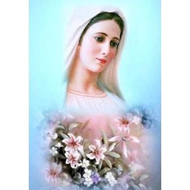 LUKISAN FULL DIAMOND 5D PAINTING (DIY) BUNDA MARIA BIRU UKURAN 30x40cm (PxT)