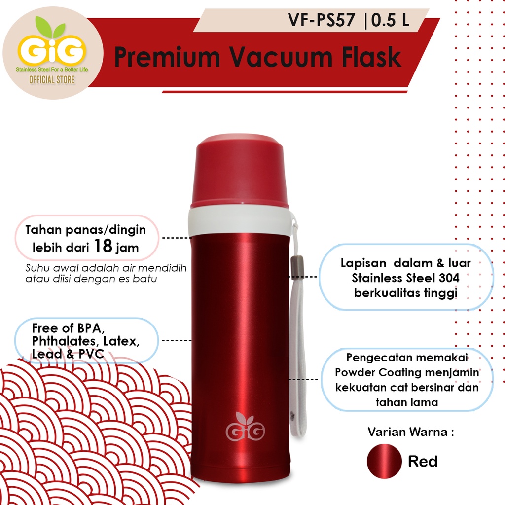 Termos GIG Baby Premium Vacuum flask Termos 500 Ml Tipe VF-PS57 / Tumbler / Stainless Steel