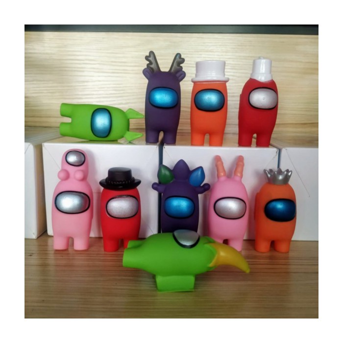 Pajangan Cake Mainan Figure Topper Kue Among us Impostor Set 10 Pcs murah Berkualitas