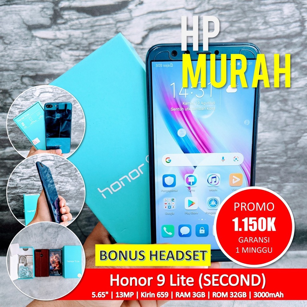 [Bisa COD] Honor 9 Lite 3/32GB Siap Pakai  – Android Second Seken Bekas Handphone Murah