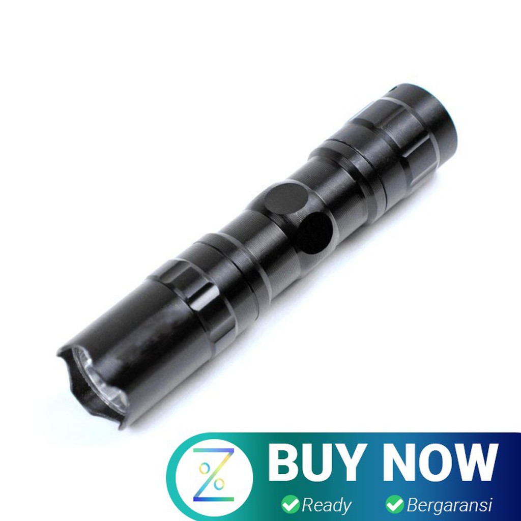 TaffLED Police Senter LED Flashlight Waterproof 3W - TAC 2L - Black