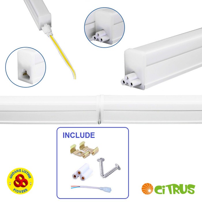 Citrus Lampu LED T5 Batten 9W 600mm Putih LED Tube 9 Watt 6000K