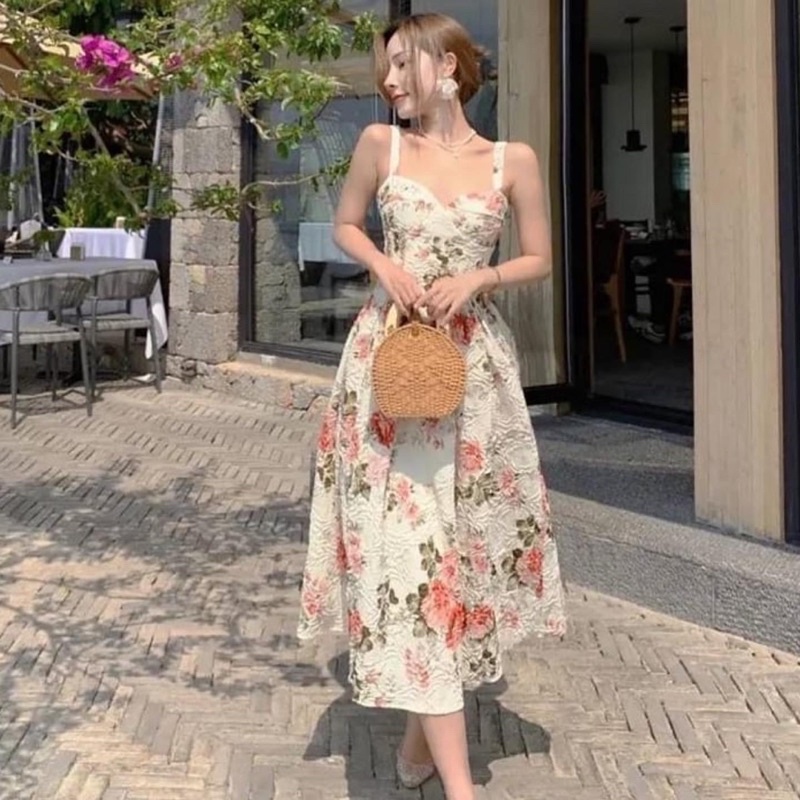 vintage dress model bustier lapis furing motif bunga classic CODE TG-1014