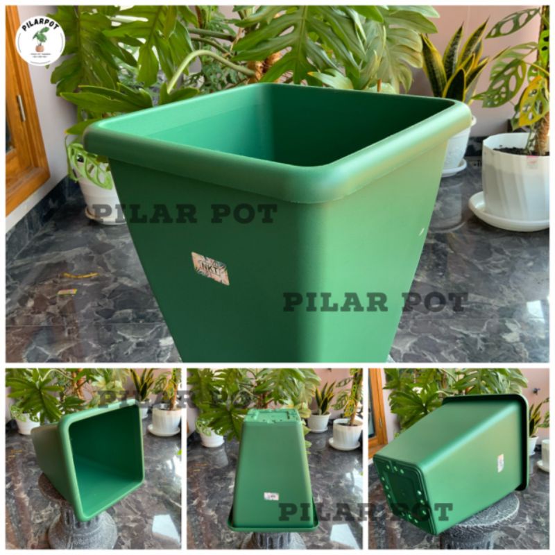 pot bunga tanaman kotak tinggi HOYA 40 HIJAU diameter 31cm - NKT HOYA