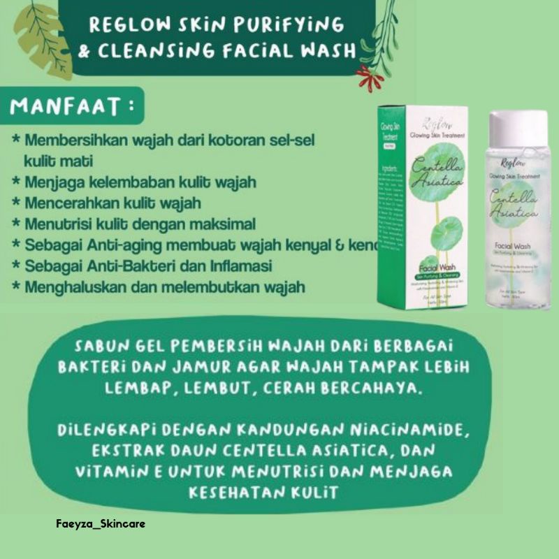 Paket Cream Skincare Kit Acne Pemutih Pria Wanita BPOM Reglow Glowing Skincare Routine-Facial wash