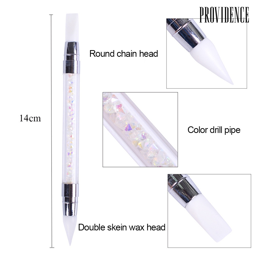 Providence Double Pointed Heads Nail Art Silicone Pencil Rhinestone Beads Studs Picker Tool