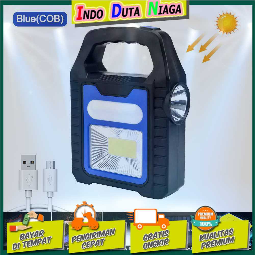 IDN TOOLS - VASTFIRE Senter Camping Lampu LED Solar Power Recharge COB - YD-878A