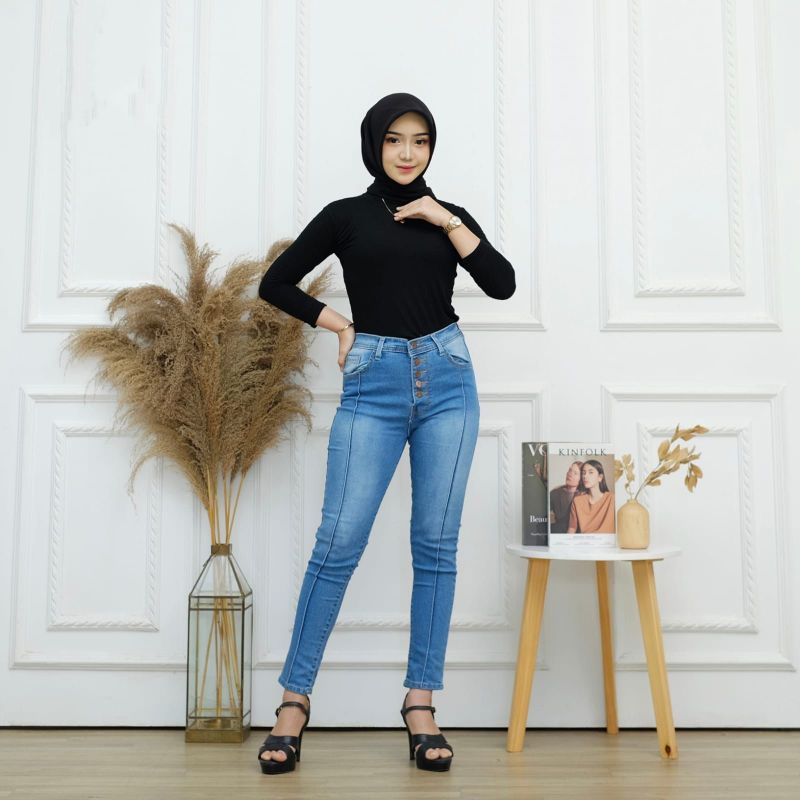 CELANA JEANS HAIGH WAIST // HW LIPAT TULANG TENGAH 27-34