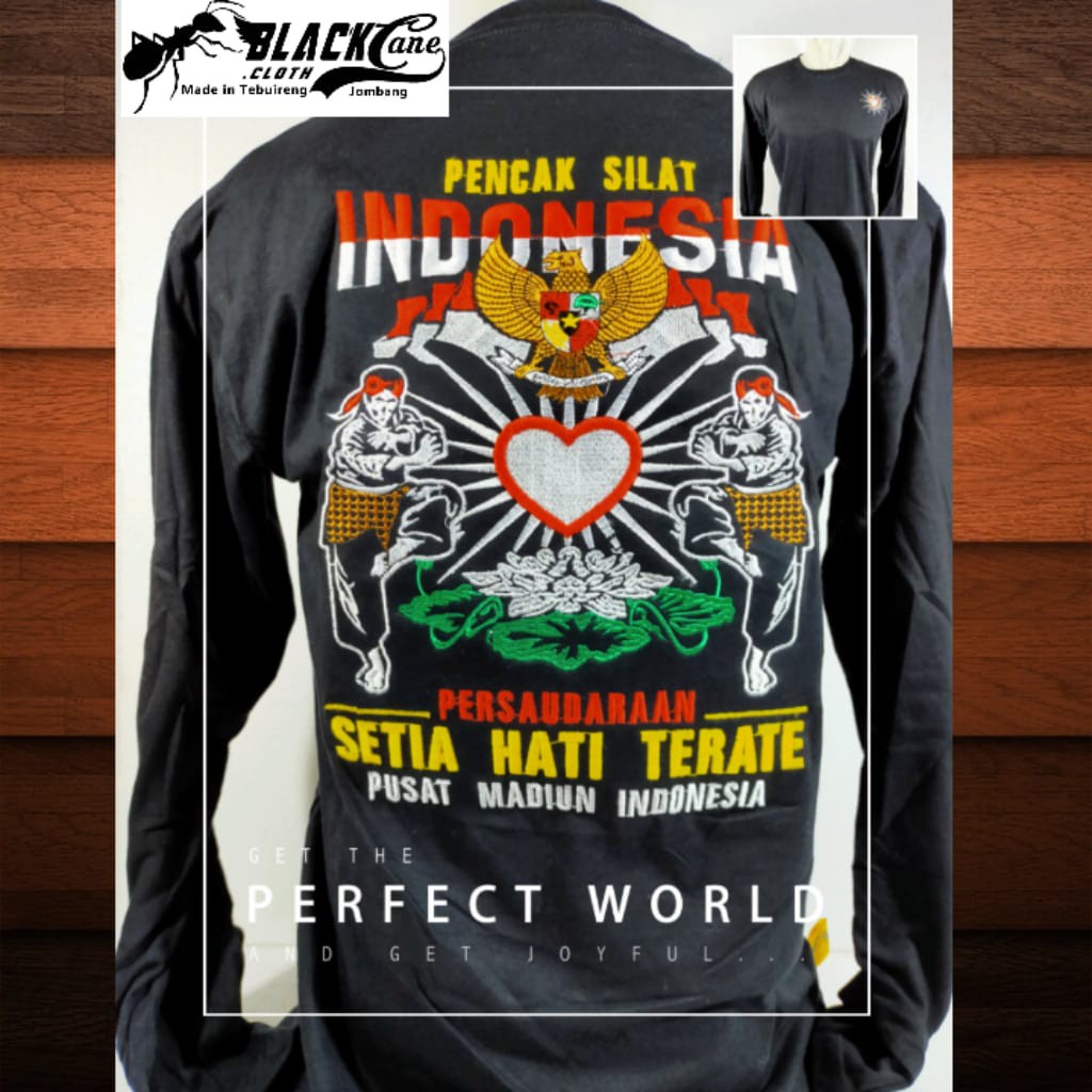 [Bisa COD] Kaos PSHT Distro Pencak Silat SH Terate BORDIR LENGAN PANJANG | Premium Original Kualitas