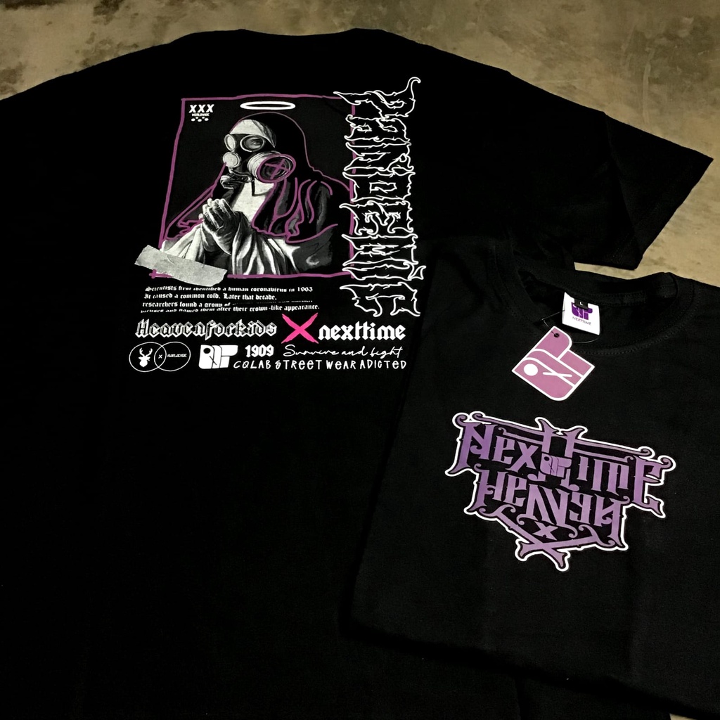 Tshirt streetwear kaos distro next time pandemic original pria wanita hypebeast