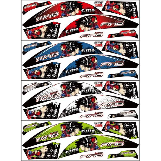 Striping Fino 125 Fi Variasi Yamaha Stiker Sticker Skotlet Scotlite Body Motor Lis List Body Li Liss