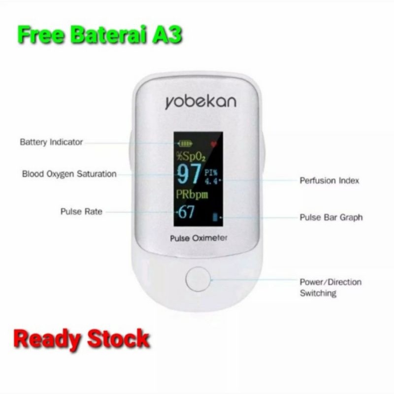 Oxymeter Yobekan Fingertip Pulse Oximeter - Oxymeter LK87 LK88 LK89 Alat Ukur Oksigen Dan Detak Jantung