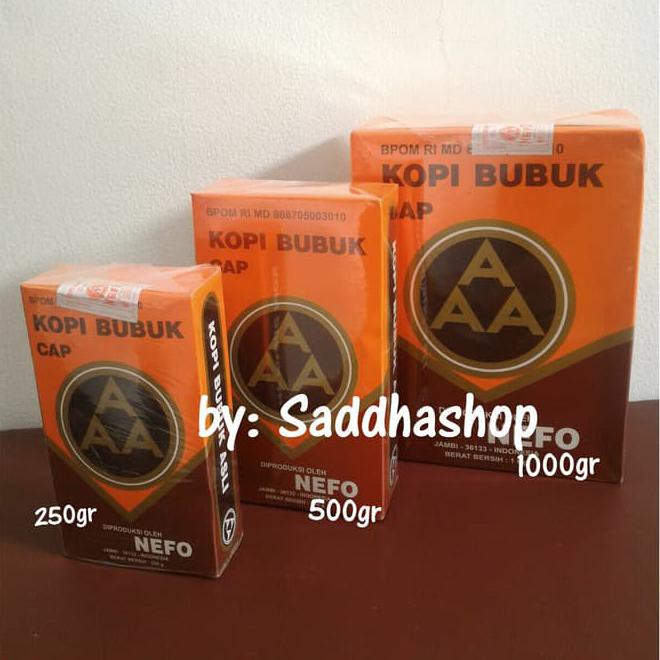 

Promo Akhir Tahun Kopi Murni Bubuk Hitam Excelsa Nikmat Asli Cap Aaa Nefo Jambi 500Gram Kode 248