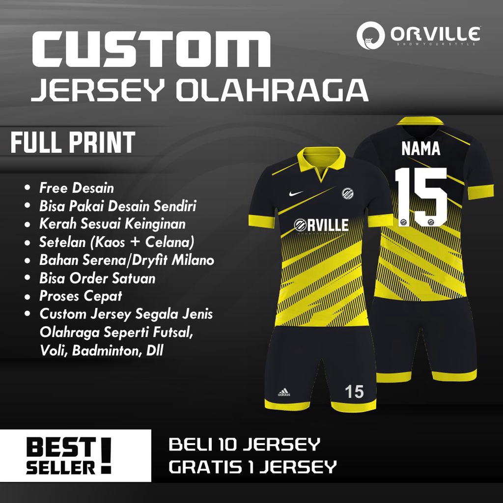 Jual Jersey Custom Futsal ,Voli, Basket, dll Atasan dan Bawahan