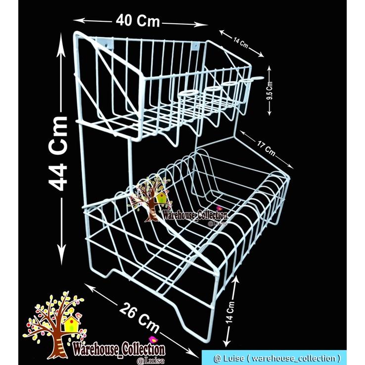 Rak Piring Dan Gelas 2 susun/Rak Besi/ Rak Piring RPL 2 / Rak Piring dan Gelas