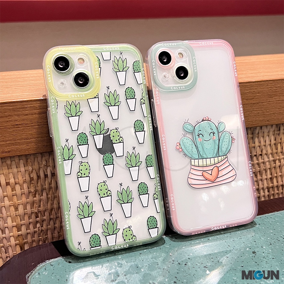 Cactus Full Camera Cover iPhone Soft Case iPhone 7 8 Plus X XS MAX XR 11 12 13 PRO MAX MINI