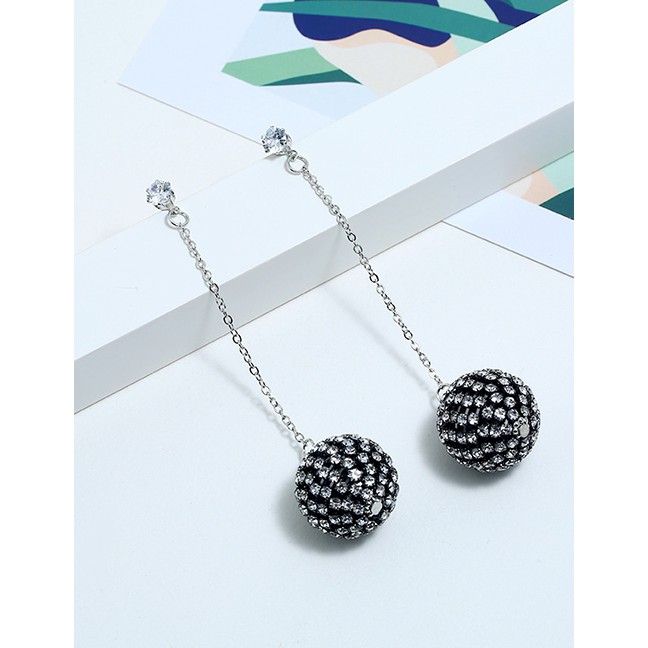 LRC Anting Tusuk Fashion Silver Studded With Earrings F40661