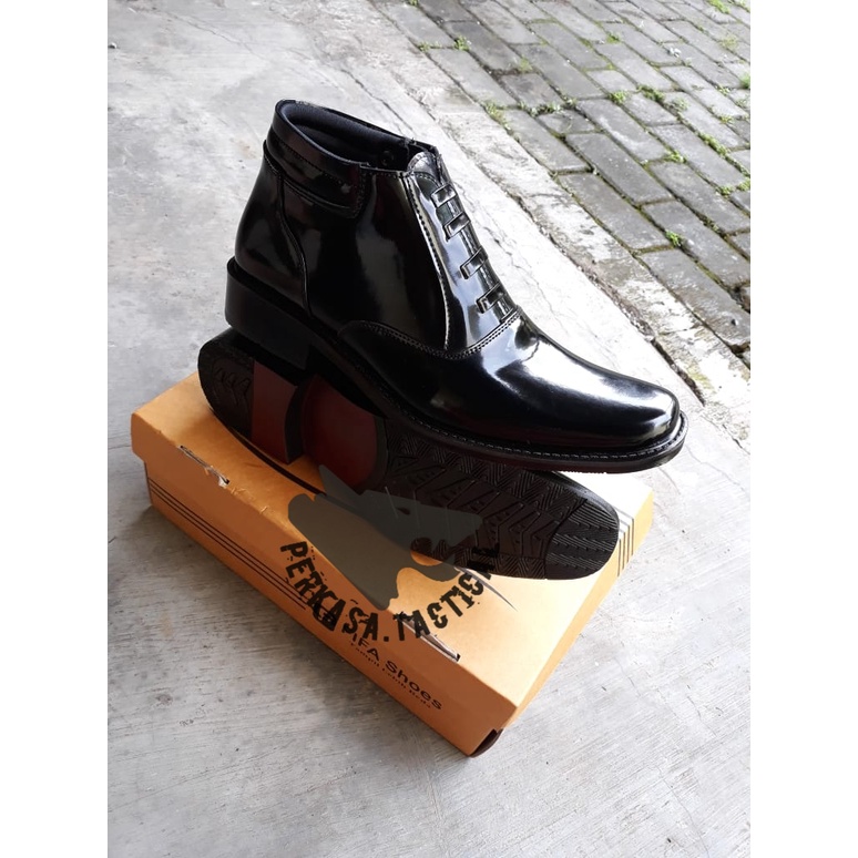 Sepatu PDH Resleting Variasi - Sepatu Kilap - Satpam