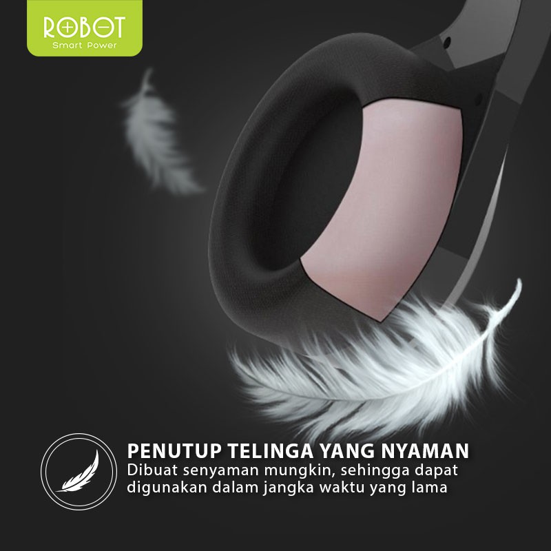 ROBOT RH-G10 Headphone Gaming Wired Headset Wired Earphone 7 LED Extra Bass - Garansi 1 Tahun