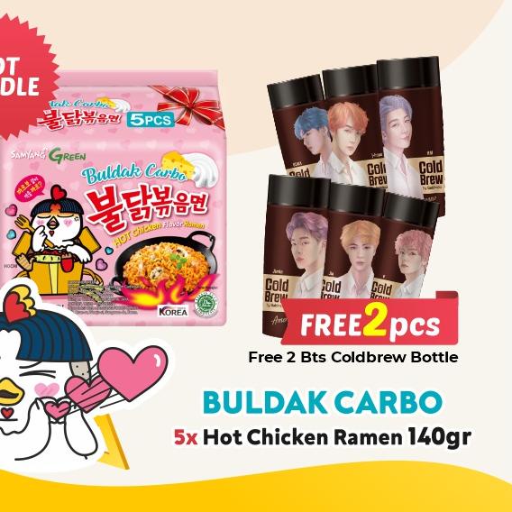 

DISCOUNT !!! 9.9 [Free 2 Bottle BTS] Samyang Hot Chicken Ramen Carbonara 5 in 1 [KODE 7]