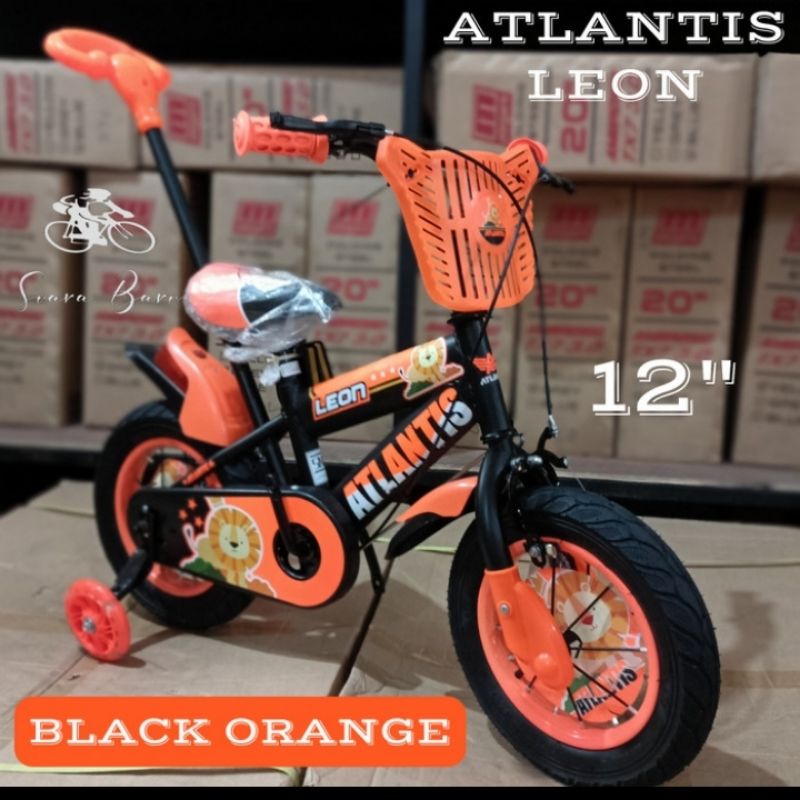 SEPEDA Anak BMX 12" ATLANTIS LEON Ban Pompa jumbo 3.0 dengan lampu Spackboard