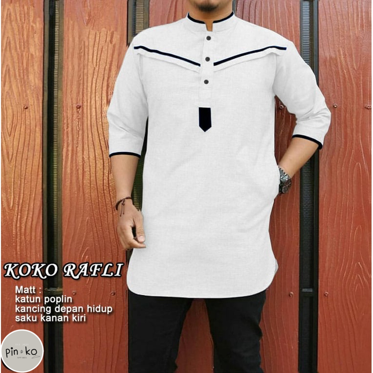 PIK - Koko Kurta Rafli Jumbo -  M, L, XL, XXL, 3XL / Koko Pria/ Baju Muslim Pria Jumbo/ Koko Kurta