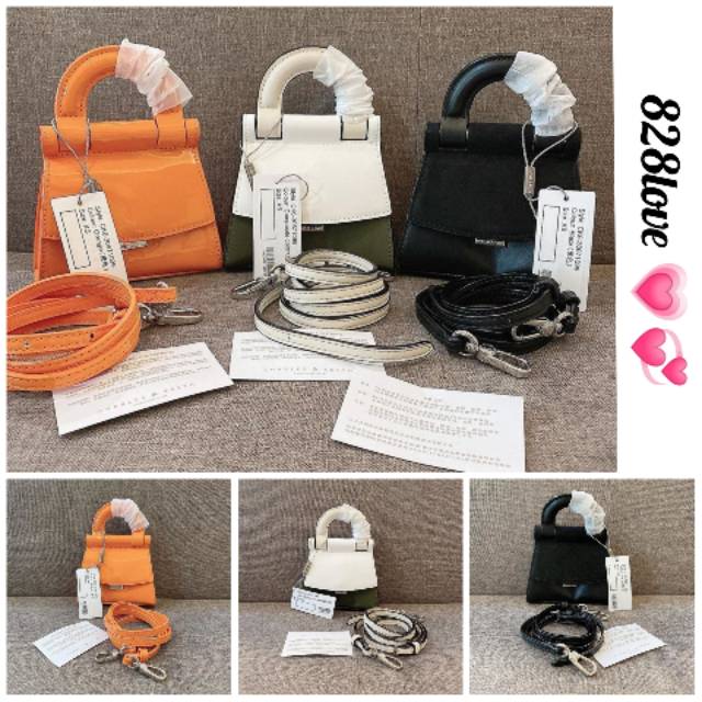Tas Wanita CHARLES AND KEITH MINI ORANGE /WHITE GREEN/BLACK