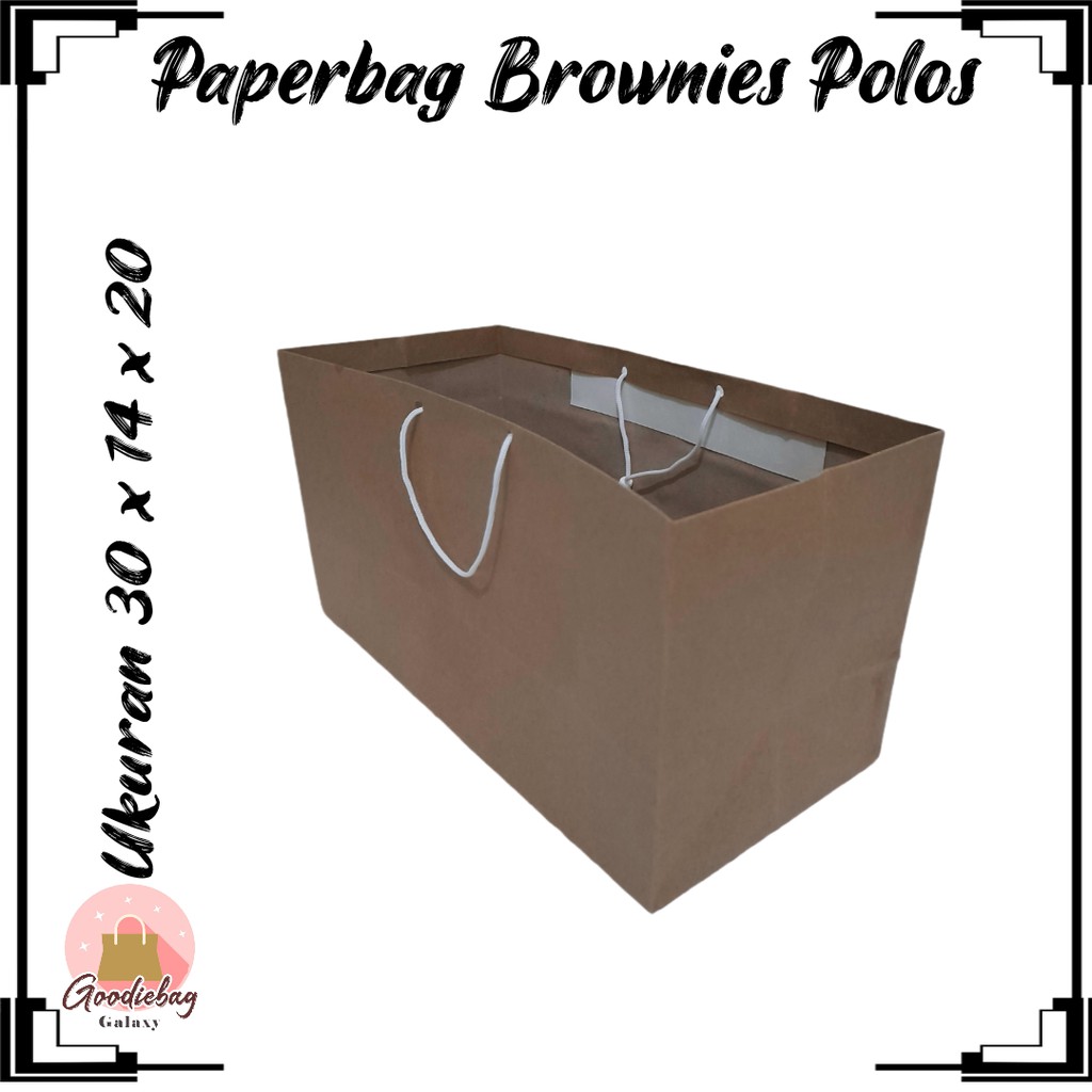 

Paper bag brownies coklat polos tas kertas 30x14 tas hajatan syukuran box kue snack bento nasi murah