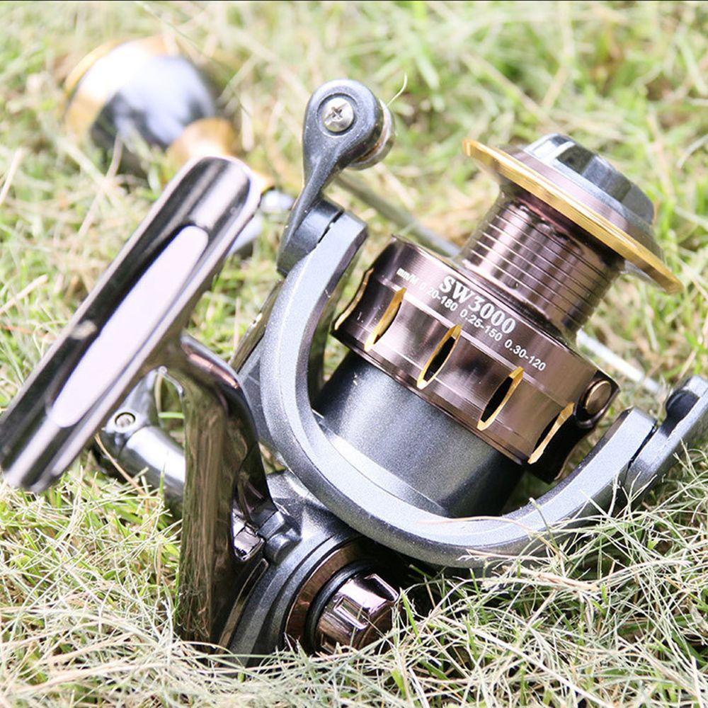 TOP Spinning Fishing Reel New Metal Grip Alat Pancing Camping Roda Logam