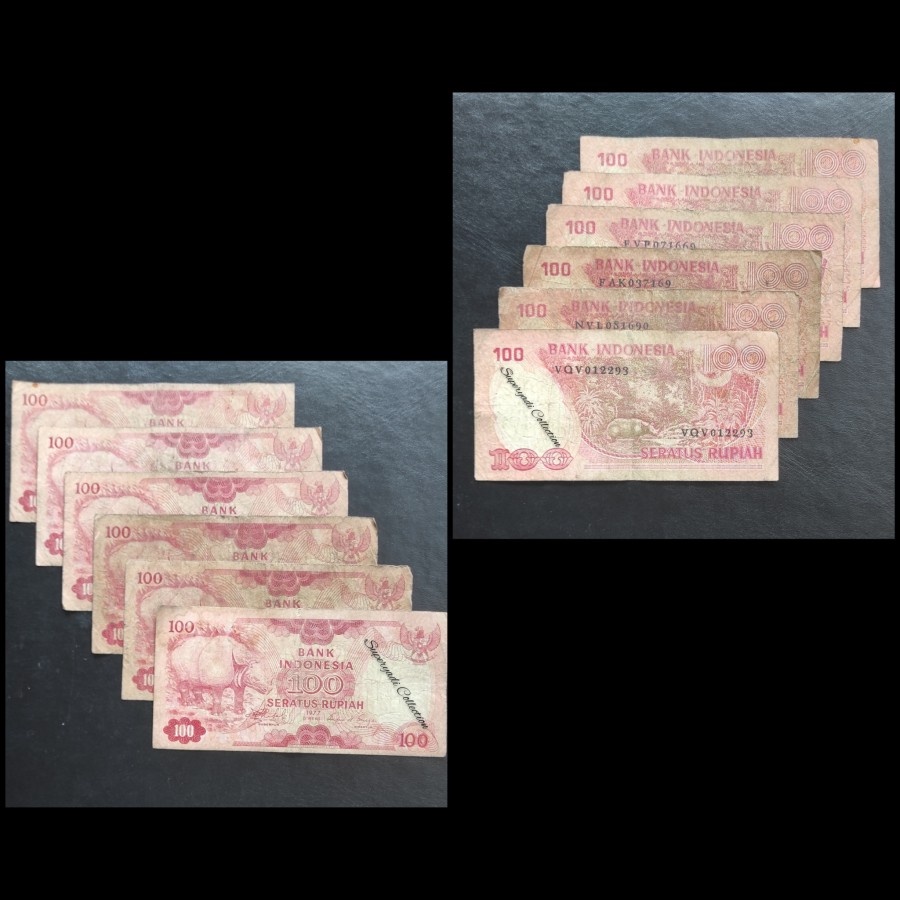 Uang Kuno Indonesia Rp 100 1977 Badak Jawa