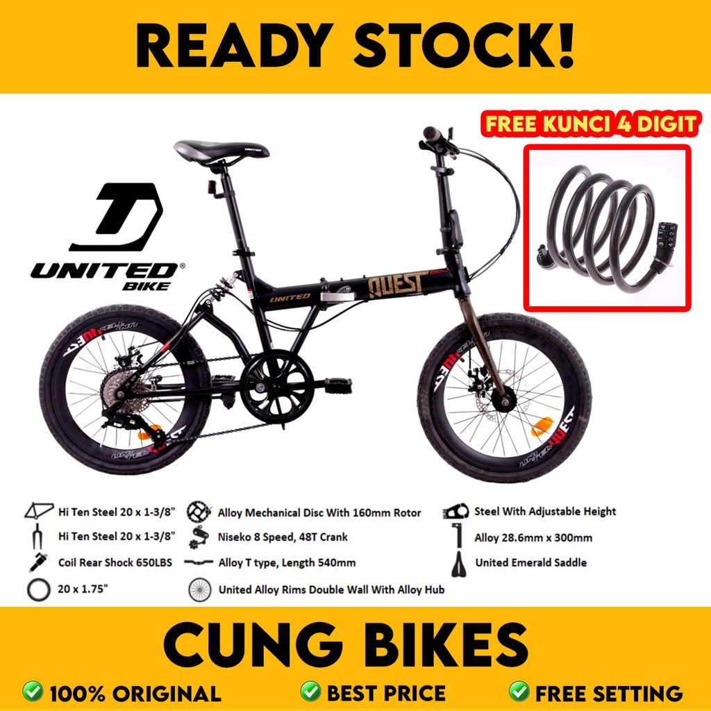 united folding bike 20