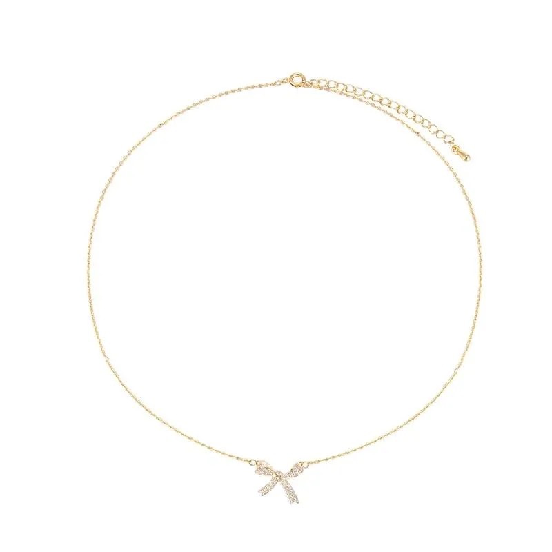 Busur kalung untuk Wanita cahaya mewah minoritas rasa desain kalung in Trendi 2021new selebriti Inte