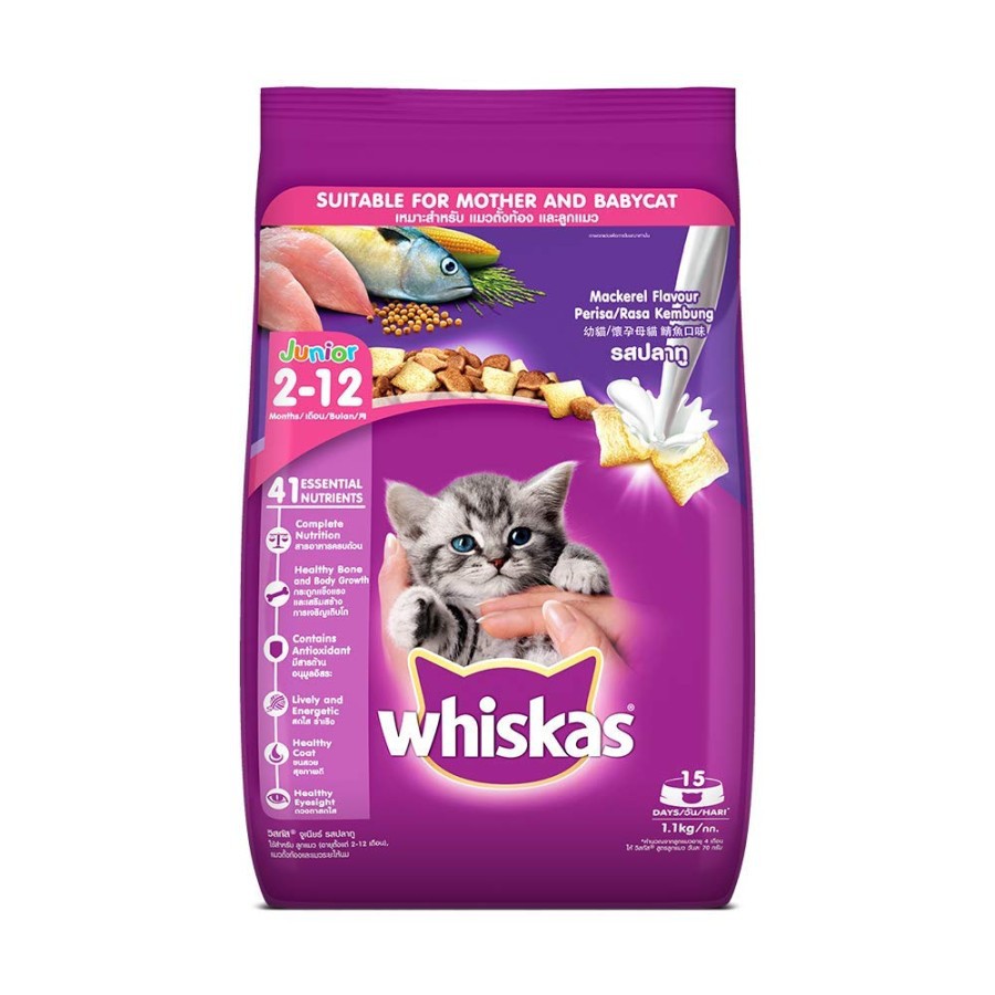 Whiskas Junior Mackerel 1.1kg - Whiskas Freshpack Makanan Kucing