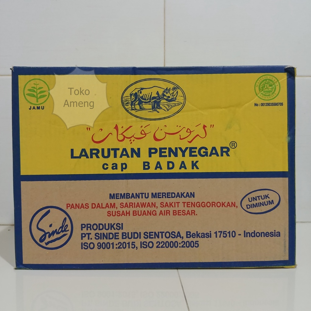 

RB Larutan Botol Besar Cap Badak 500ml - 1 Dus (24 pcs)